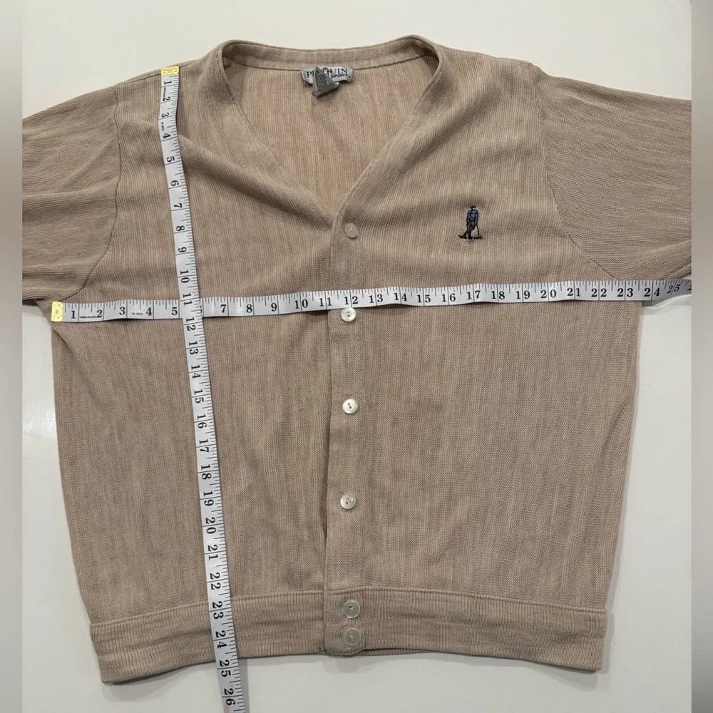 Vintage Penguin Sports Golf Embroidered Cream Knit Sweater - Picture 9 of 9